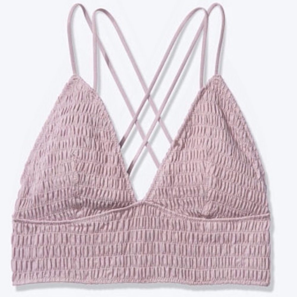 Victoria's Secret PINK Lilac Smocked Bra Top